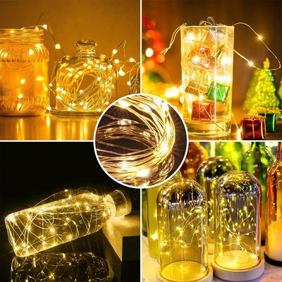 8/12/16PS LED String Lights Silver Wire Christmas Garlands Festoon Led Fairy Lights Christmas Decorations for Home Room Tree