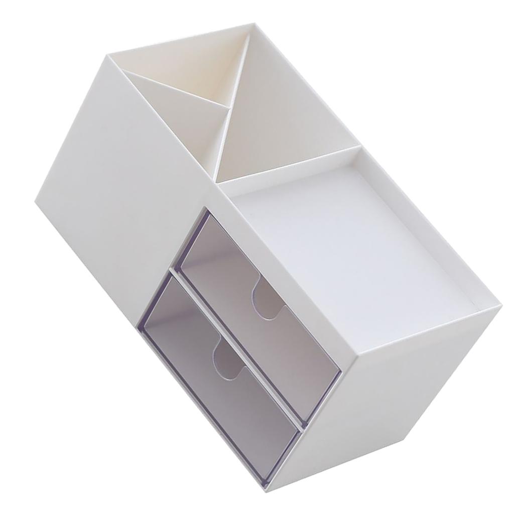 Desktop Storage Box Minimalism Style Multifunction Small Desk Organizer with Drawer for Bedroom