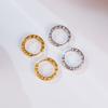 Hot Sale New Simple Hammer Plain Hoop Earrings 18K Gold Plated Stainless Steel Sparkling Chunky U Shape Huggie Earrings Women