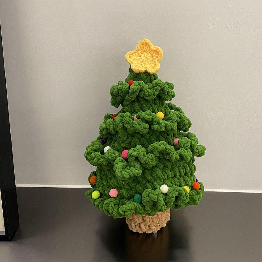 Handmade Xmas Tree Crochet Kits Easy Yarn Thread Crochet Material  New Year Gift