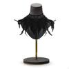 Black Faux Feather Shoulder Wrap Cape Necklace Halloween Party Choker Shrug for Stage Performance