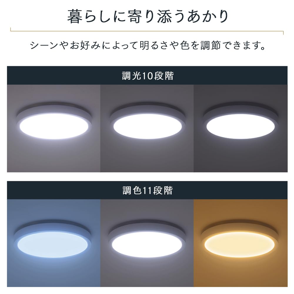Iris Ohyama LED Ceiling 6 Tatami Ceiling Equipped with Power Saving Comes with Light That Is Easy On the Living Dimming Color Control Included Light,