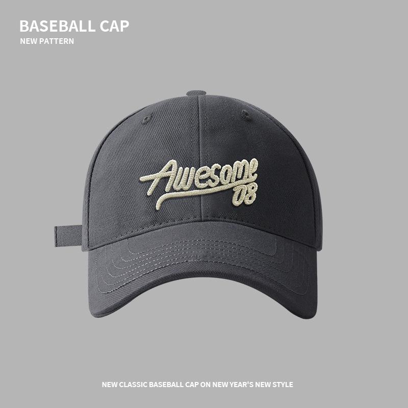 

Embroidery Letter Baseball Cap Children Spring Summer Student Couple Versatile Street Racket Tide Wide Brim Peaked Cap Men Adjustable (Hard Top 55-60cm)