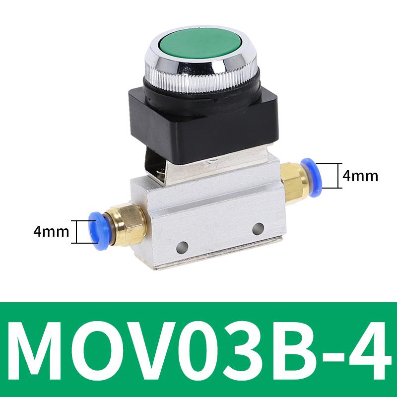 Mechanisches Ventil MOV-03B 1/8" Gewinde 2 Positionen 3 Wege Roter Grüner Flacher Druckknopf Momentanes Pneumatikventil