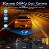3 Channel Video Recorder Dash Cam for Cars WIFI 1080P 2Inch Car DVR  Rear View Camera Black Box Car Assecories Free Mirror Gift