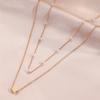 Imitation Pearl Love Pendant Necklace Versatile Clavicle Chain Women'S Vintage Double Layer Stacked Necklace