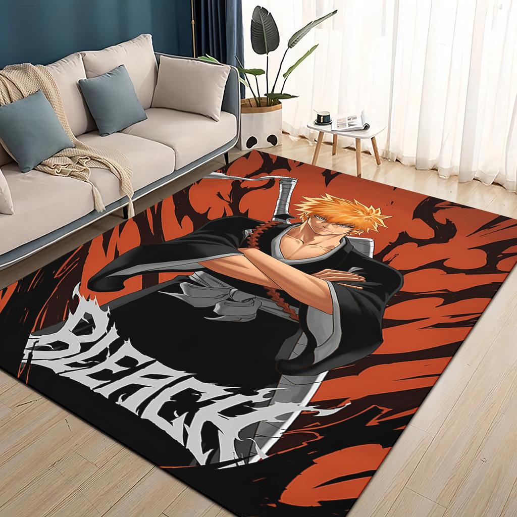3D Kreskówkowy Bleach Kurosaki Ichigo Dywanik Anime do Salonu Sypialni Domu Dekoracja Sofy, Mata Podłogowa Antypoślizgowa do Zabawy dla Dzieci