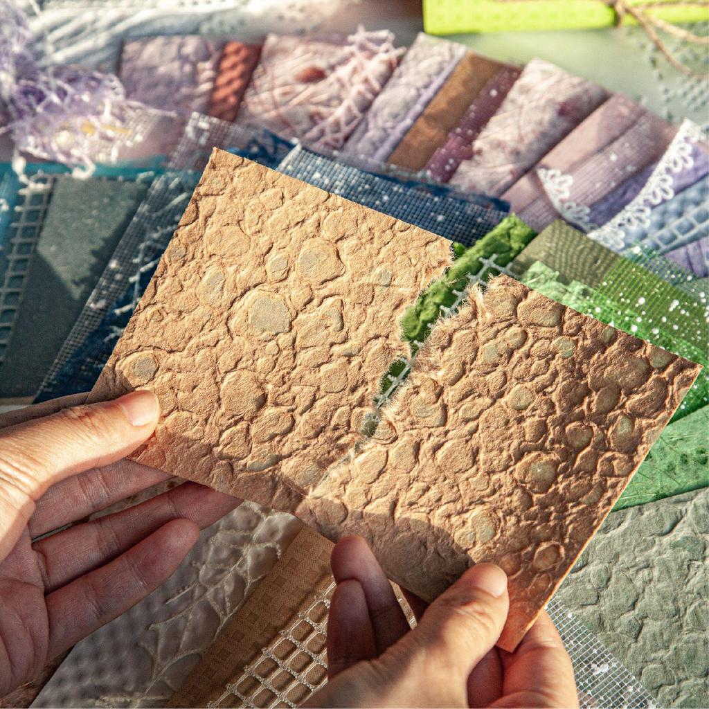 RetroStory Cloud Gauze Series: Romantic Hollow Mesh Journal Decoration Pack - 16 Sheets, 6 Styles