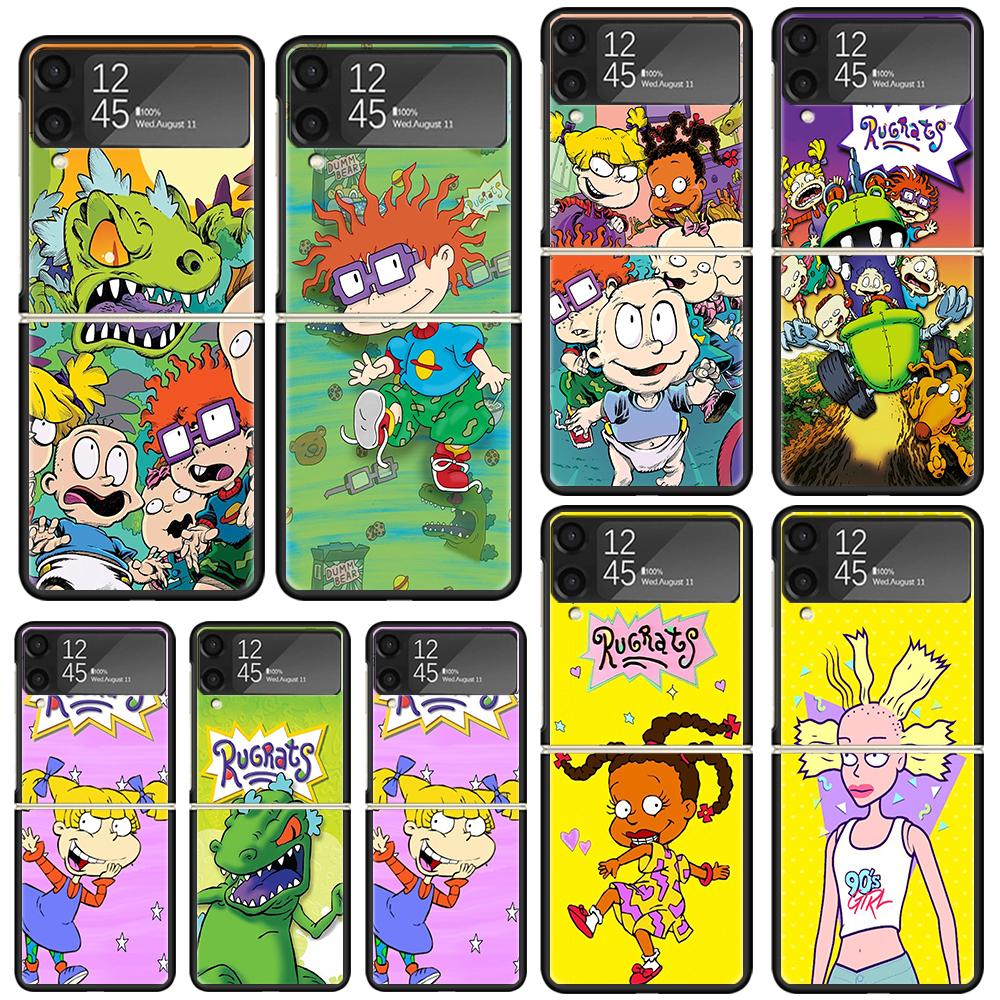 Cartoon R-Rugrat Phone Case For Samsung Galaxy Z Flip 7 Flip7 Zflip 6 Flip6 5 Flip5 4 Flip4 3 Flip3 5G Fundas Black Cover Galaxy