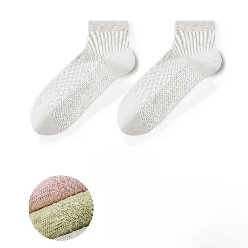 

Женские летние тонкие антибактериальные дышащие носки из чистого хлопка, чисто белые бесшовные носки, дезодорирующие короткие носки с эфирным маслом камелии 1 pair белый