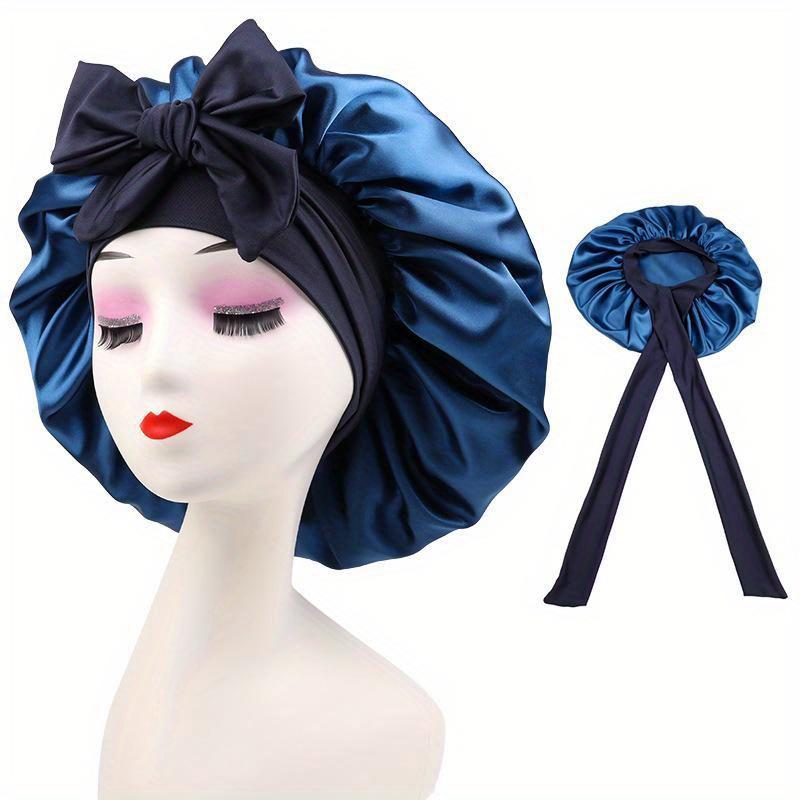 Double Layer Hair Cap for Sleeping Bonnets for Women Round Haircare Women Headwear Night Hat Reversible Head Cover