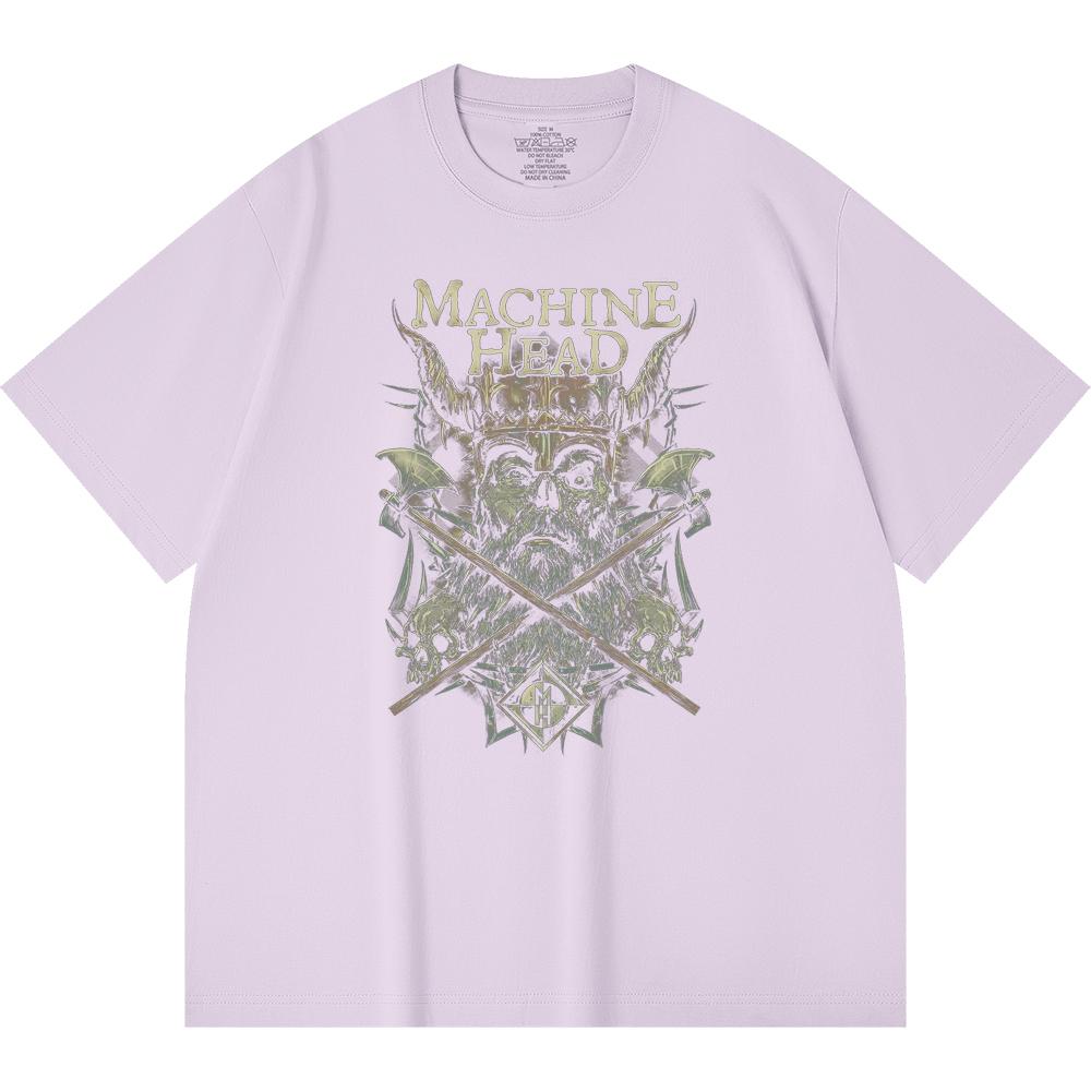230 g/m² 100% katoenen heavy metal T-shirt met rockband- en popmuziekprint, unisex T-shirt van zwaar katoen.