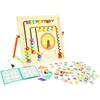 Double-sided Wooden Educational Board + Magnetic Puzzle Set
