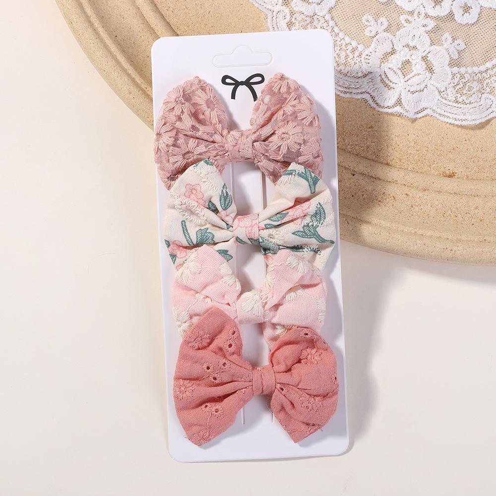 4/5Pcs Mini Baby Hairclip Cute HairClip Print Cotton Alloy for Toddler Girl Children Lovely Kid Headwear Baby Hair Accessories