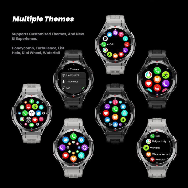2025 Nuovo Smartwatch Sportivo GPS Uomo Schermo AMOLED HD 1,43 pollici Bussola Chiamata Bluetooth Frequenza Cardiaca Impermeabile smartwatch Per Android IOS