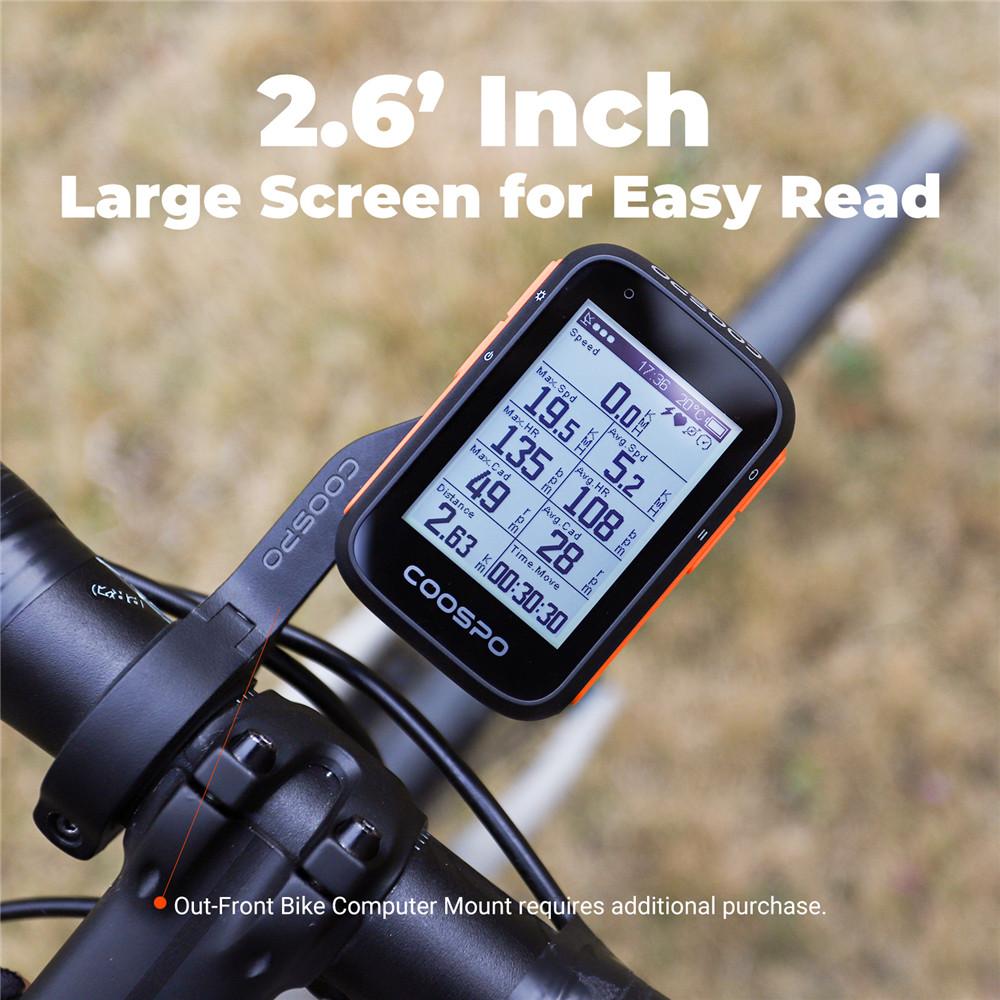 COOSPO BC200 Kabelloser Fahrradcomputer GPS Fahrrad-Tachometer Fahrrad-Kilometerzähler 2,6 Zoll Bluetooth 5.0 ANT+ APP-Synchronisation Steigung Höhe