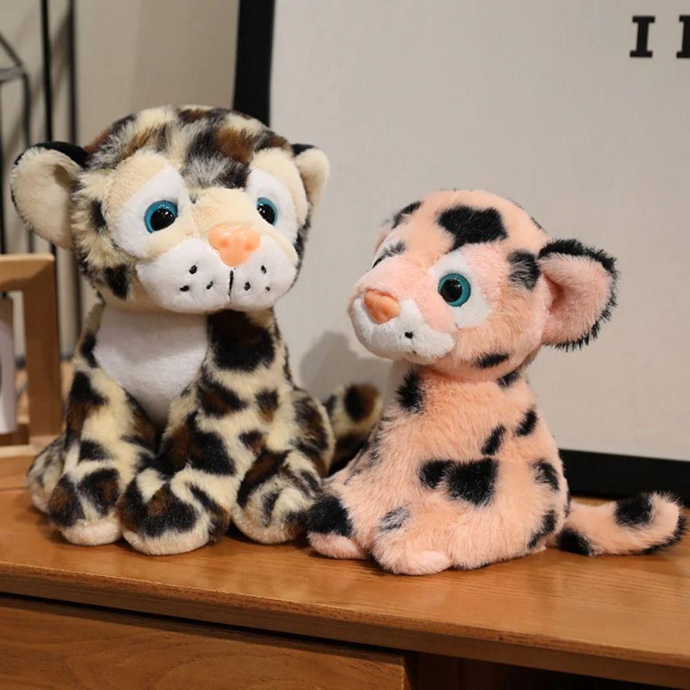 Sitting Lifelike Leopard Plush Doll Fluffy Animals Stuffed Toys  Children's Day