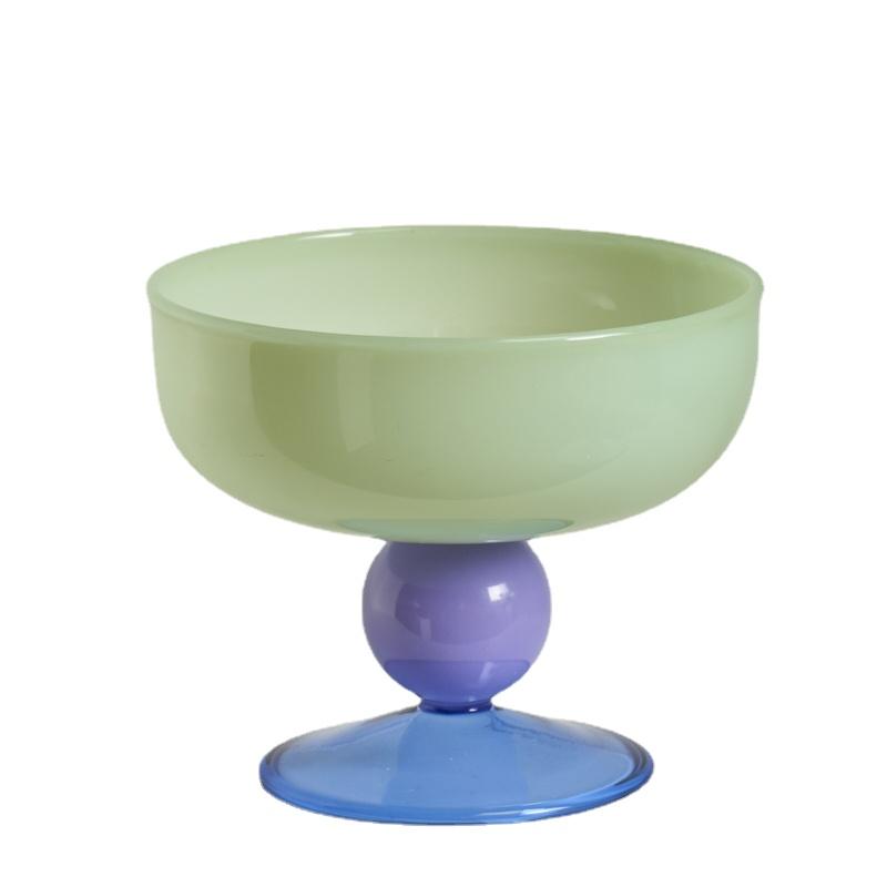 Colorful Glass Bowl Icecream Bowl Glass Bowl for Yoghurt Cute Japanese Tableware Soup Bowl Fruit Bowl Glass Spoon