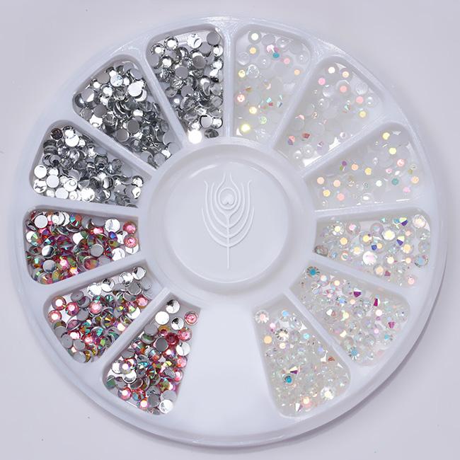 Mixed Color Nail Art Glitter Rhinestone Crystal Gems Jewelry Bead Manicure Decoration Accessories Nail Supplies For Professional