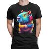 Capybara Gamer Funny Video Games Capybara TShirt Men  Casual Pure Cotton Tee Shirt Round Collar Short Sleeve T Shirts 6XL