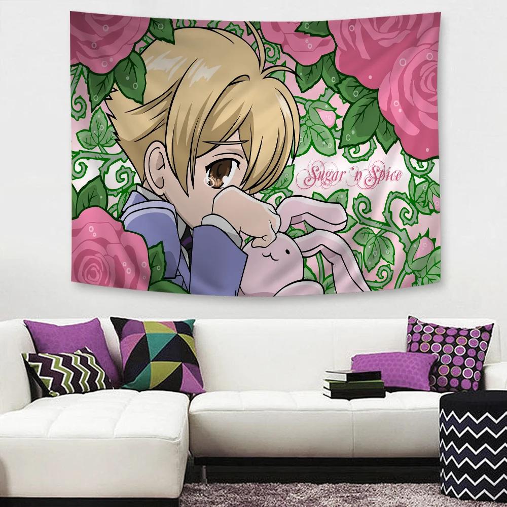 

Anime Ouran High School Host Club Anime Tapestry Indian Buddha Wall Decoration Witchcraft Bohemian Hippie Wall Hanging Sheets 74x94cm(29x37in)