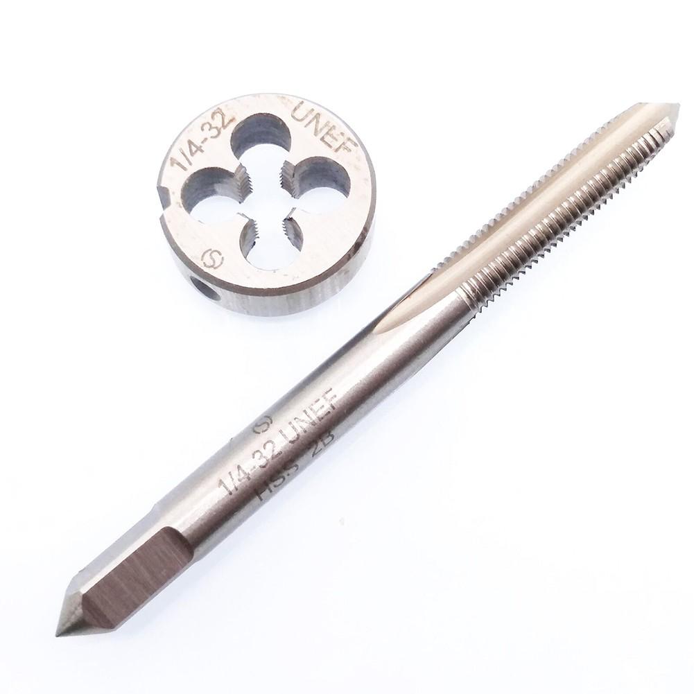 1/4"-32 UNEF Gjengetapp- og gjengesnittsett HSS Gjengebor med rundt gjengesnitt Høyrehånds
