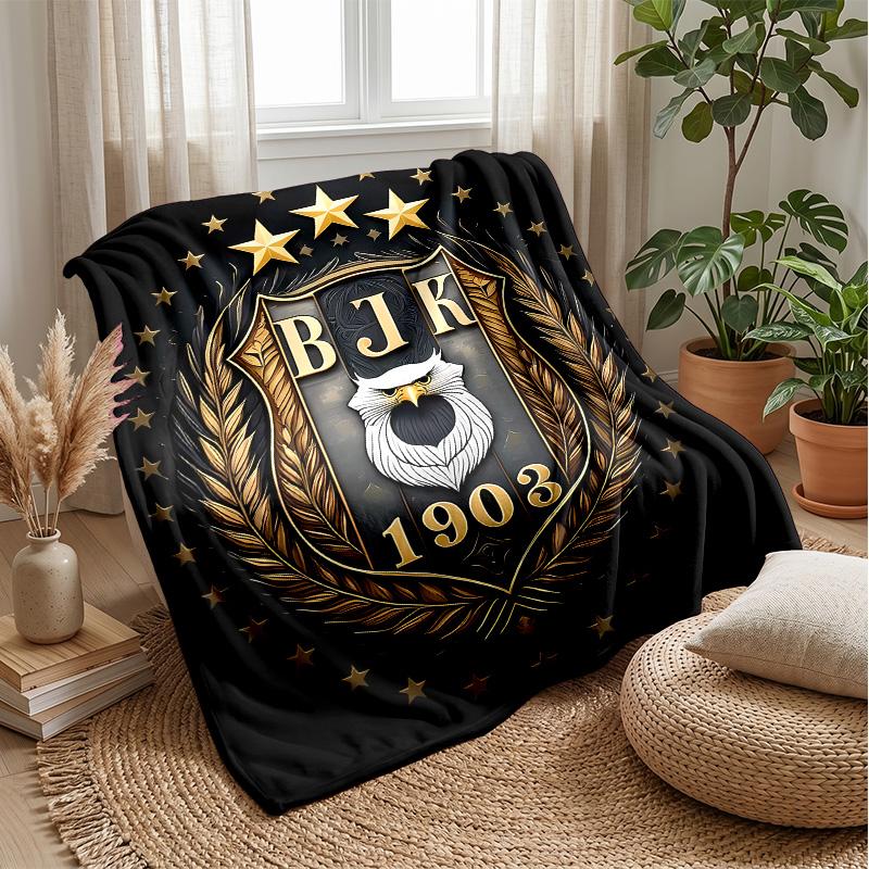 Besiktas JK Theme blanket Soft Flannel Blanket Plush Throw Blanket Cozy Sofa Bed Blanket for Home Decor
