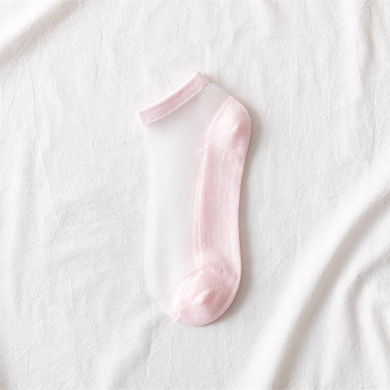 

Летние тонкие носки из стекловолокна для женщин, носки из хрустального волокна для женщин и мелкие прозрачные носки-лодочки для женщин 1 pair светло-розовый