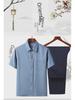 Men's Ice Silk Short-Sleeve Loose Lapel Shirt for Middle-Aged & Elderly