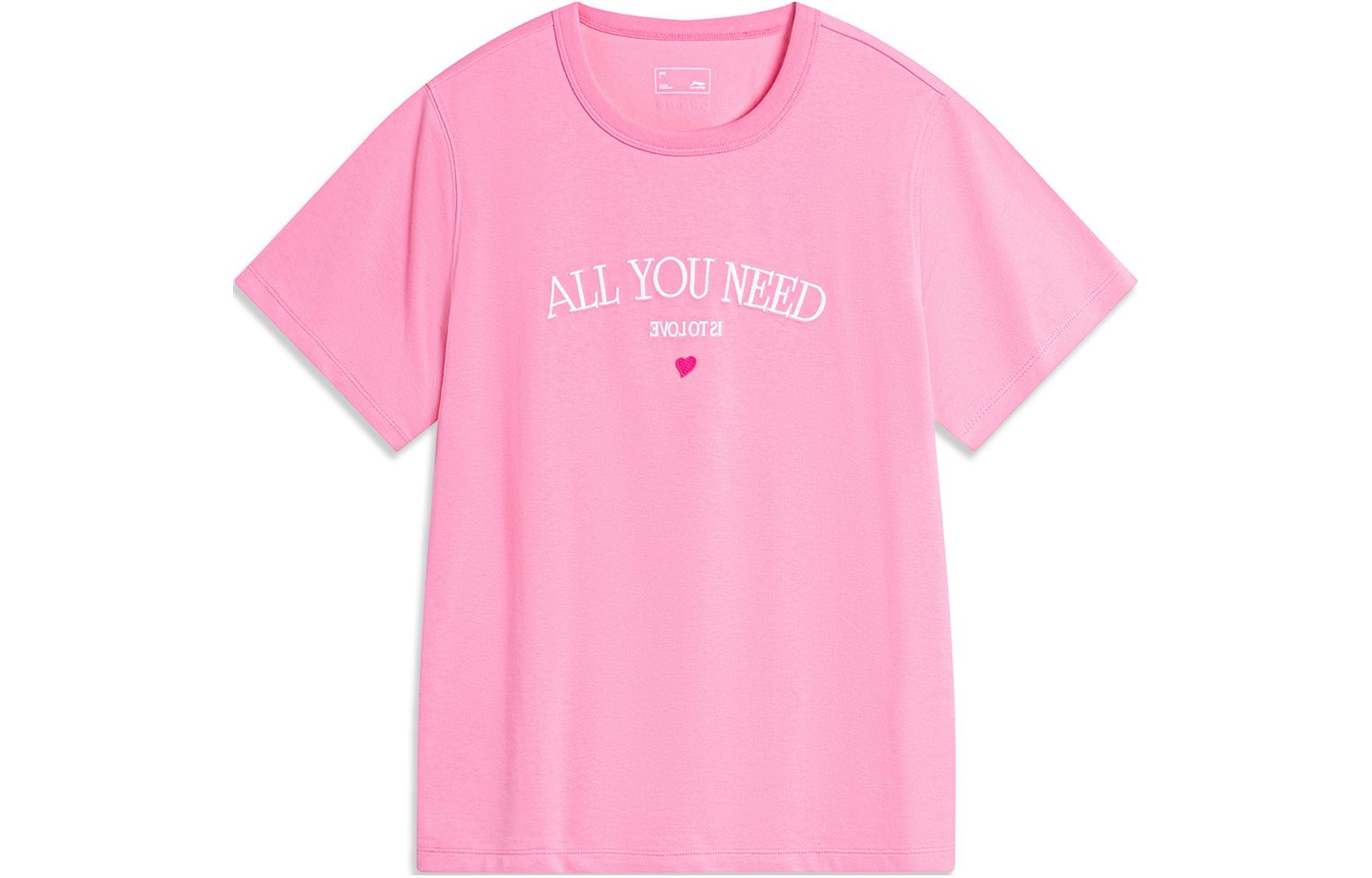 Li Ning Sports Life Collection T Shirt Women s Morning Light Pink AHSU714-6 L