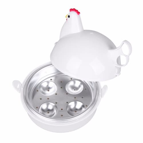 Chicken-shaped Egg Boiler, 4 Pieces, Boiled Egg Maker, Microwave-safe, Egg Steamer, Steamer for Hard-boiled Eggs, Chicken-shaped Egg Cooker, Boil-in-t