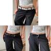 Leather Belt Male Female Fashion Pu Material Double Row Buckle Street Style For Casual Wear