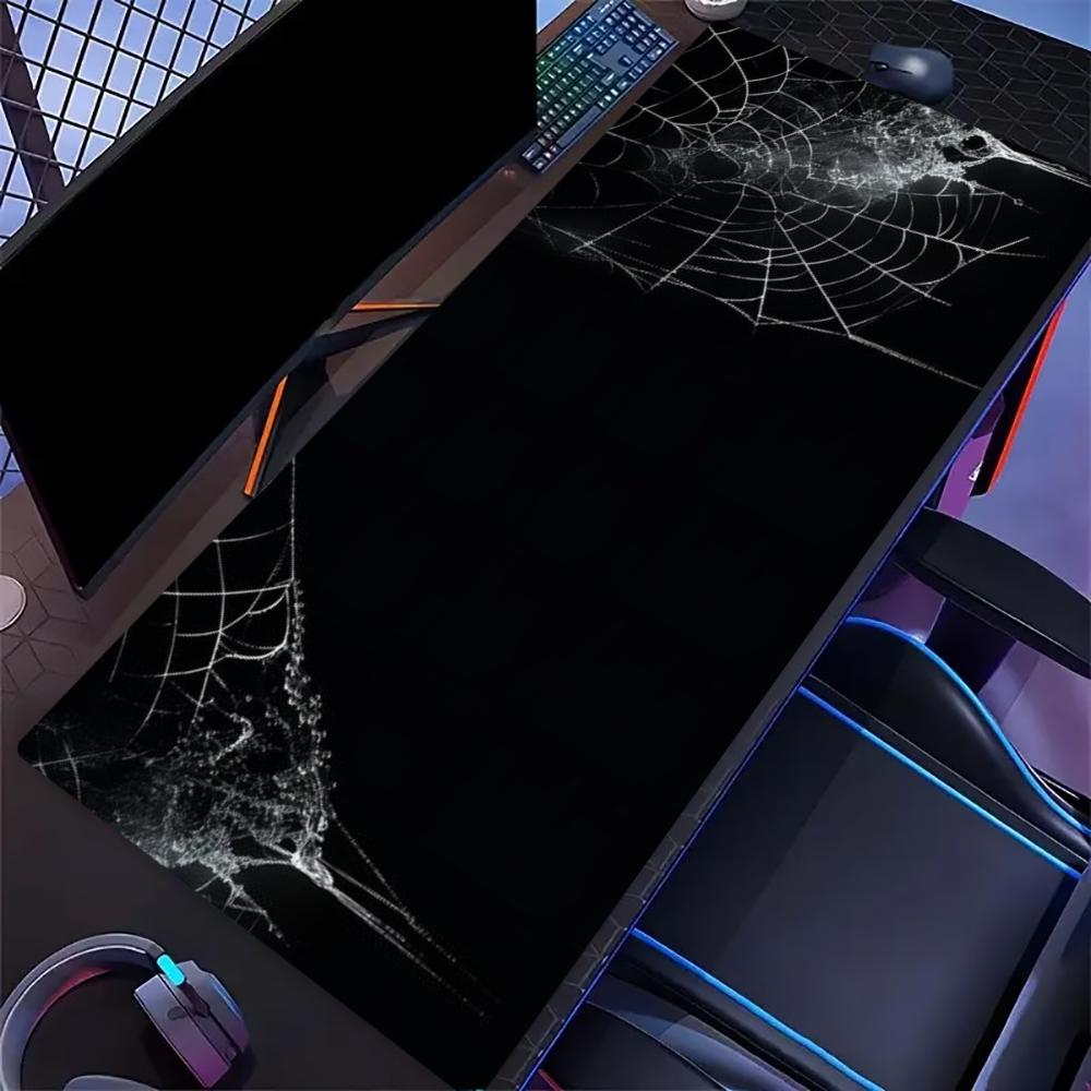 Large Desk Mat Gothic Spider Web Gaming Mouse Pad Non Slip Rubber Lock Edge Keyboard Mousepad Computer Laptop Office Decor