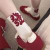 Cotton Horse Red Socks Zodiac Year Horse Mid-calf Socks Fashion Women Tube Socks  Women