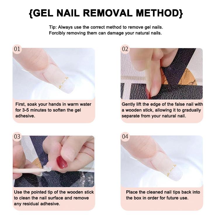 Press On Nails Almond Fake Nails French Tip False Nails with 3D Design Glossy Full Cover Acrylic Glue On Nails Artificial Stick On Nails for Women