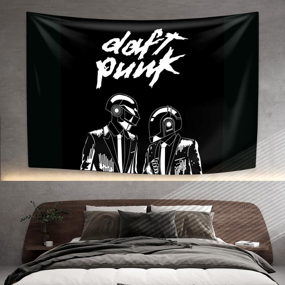 Daft Punks Tapiserie Elektronická Hudba Domácí Dekorace Nástěnná Závěsná Látka na Pozadí do Ložnice nebo Obývacího Pokoje Koncertní Dekorace