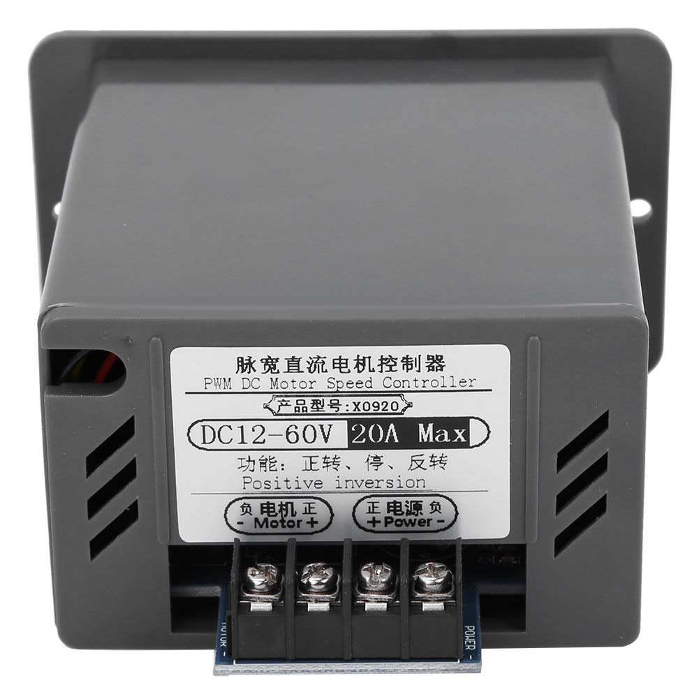 DC Motor Speed Brushed Motor Speed Control Switch with Forward and Reverse X0920 Controller, 12-60V 20A, Functions,