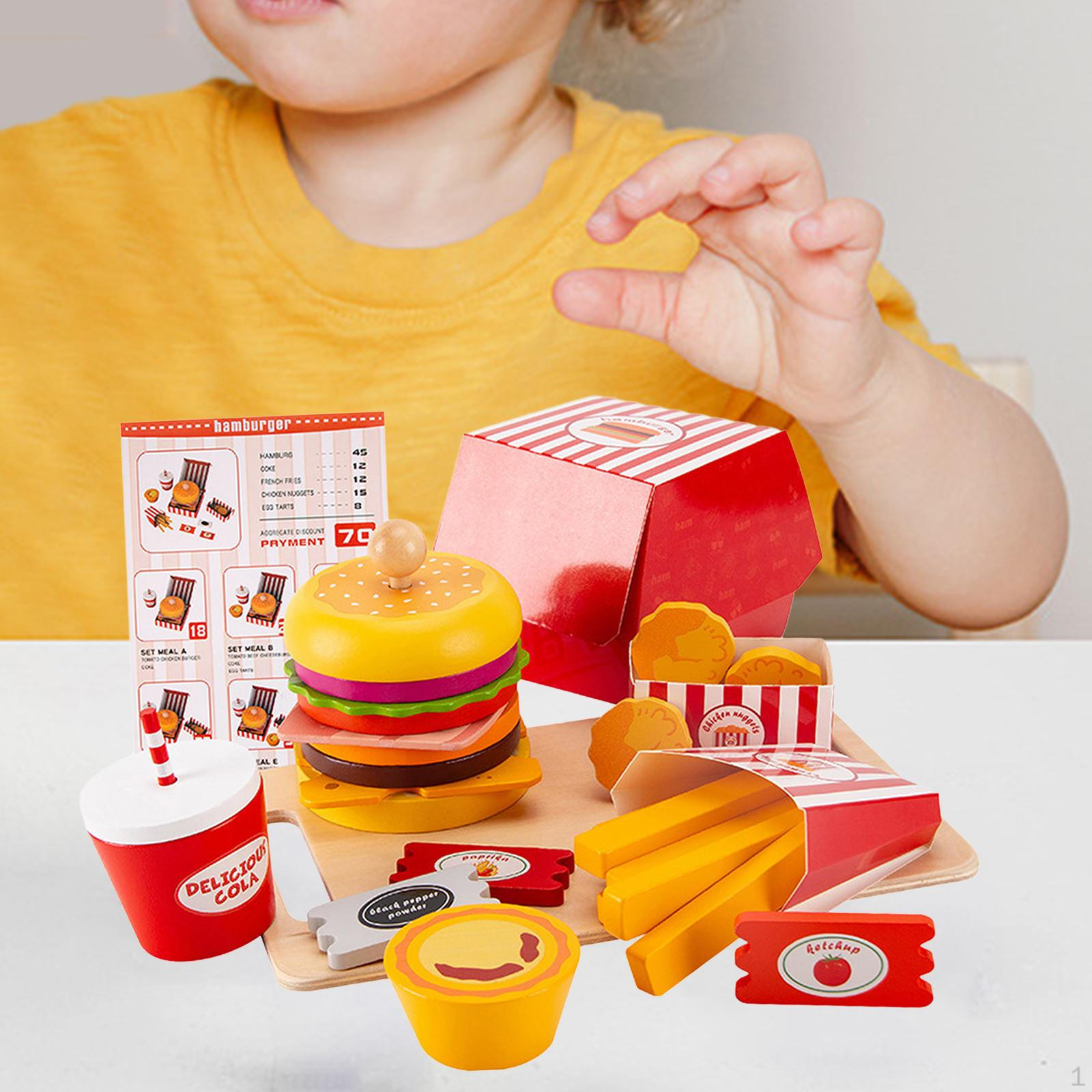 

Игрушка для укладки бургеров, обучающий инструмент Монтессори, соответствующая игра, образовательная деятельность, сделай сам, притворись