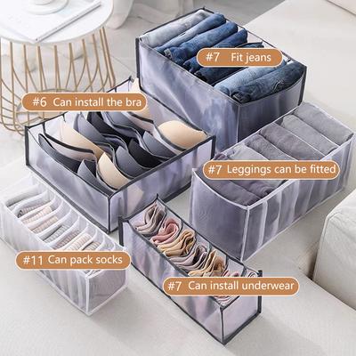 Organizer per riporre jeans, pantaloni, vestiti, armadi, organizer per vestiti, per biancheria intima, reggiseni, cravatte, magliette, calzini, scatola portaoggetti