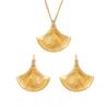 French Ocean Series Zircon Shell Pendant Necklace & Earrings Set
