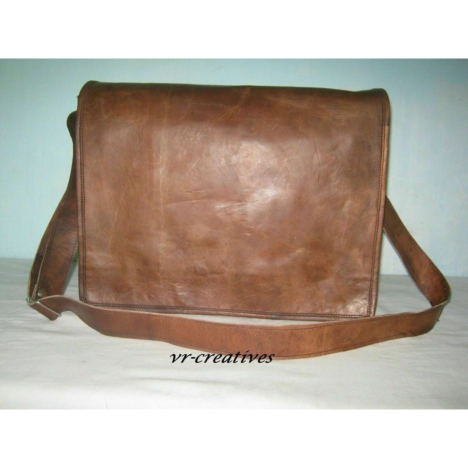 

Shoulder Briefcase Laptop Bag Genuine hunting Vintage Leather Messenger 16 x 12 x 5 in