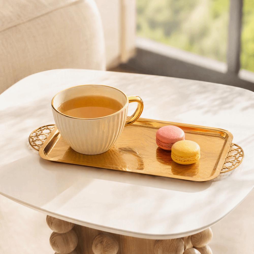 Rectangular Tea Cup Tray Star Handle Storage Tray Serving Trays Fruit Tray Wedding Decoration