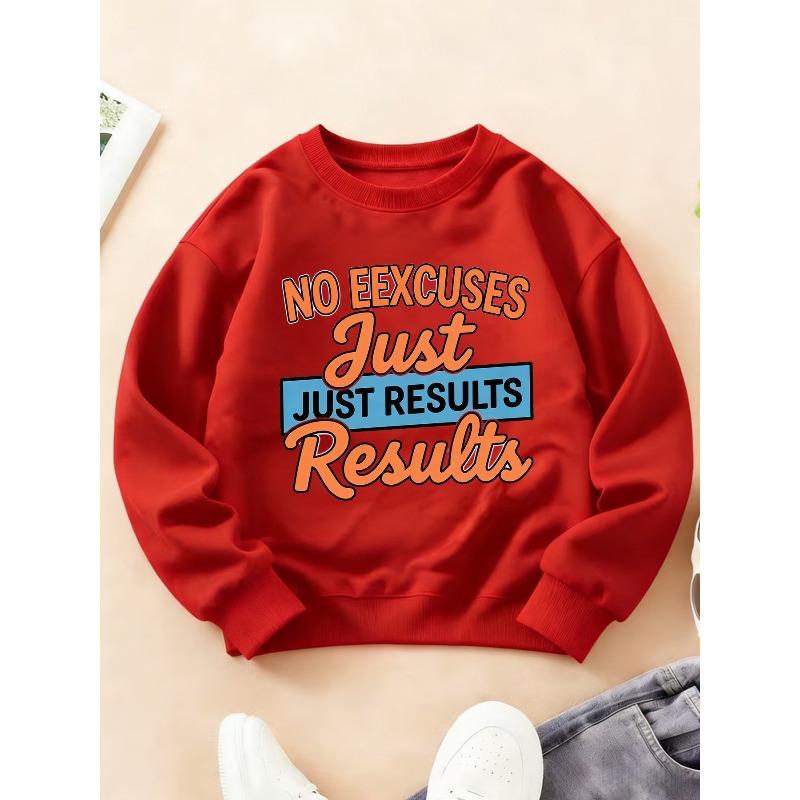 Kids Crewneck Sweatshirt, Inspiring Attitude Text Print Fashion Long Sleeve Top