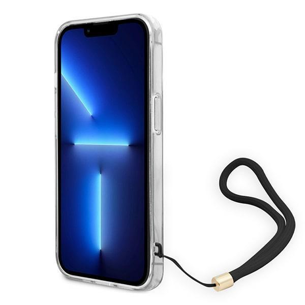 Etui do iPhone 14 Plus Guess 4G Print Strap Brązowe