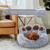 Plüsch-Hundebett in Bärentatzenform, Haustierbett für Katzen und Hunde, süßer weicher Hundekorb