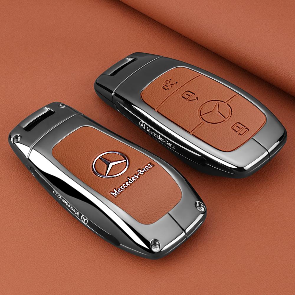ZJH5   Leather Smart Remote Key Protector Car Key Case Cover For Mercedes Benz A C E S GLC GLE GLB W204 W205 W206 W212 W213 W221 W223