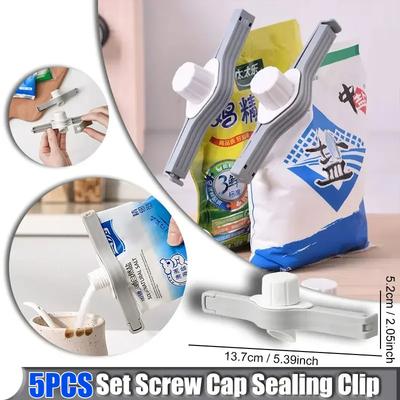 Screw Cap Sealing Clip Kitchen Seasoning Bag Milk Powder Salt Bag Sealing Clip Reuseable Snack Food Dispenser Nozzle with Lid