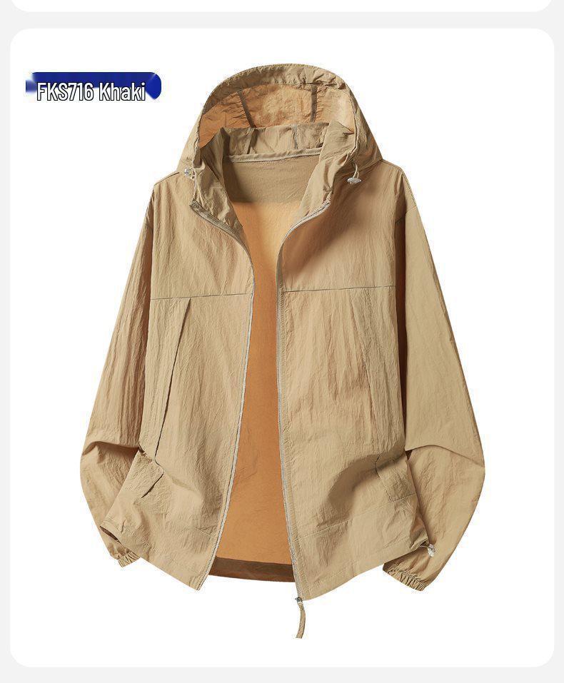 Hot Sale Ice Silk Ultra-Thin Couple's Summer Jacket: Lightweight, Trendy Hong Kong Style for Men's Outdoor Fishing.