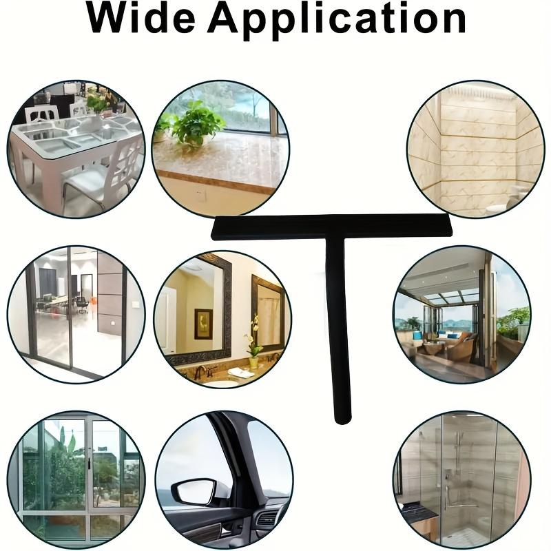 Silicone Shower Squeegee Window Squeegee with Storage Holder with Stainless Steel 8.93-Inch Cleaning Tool with Hook