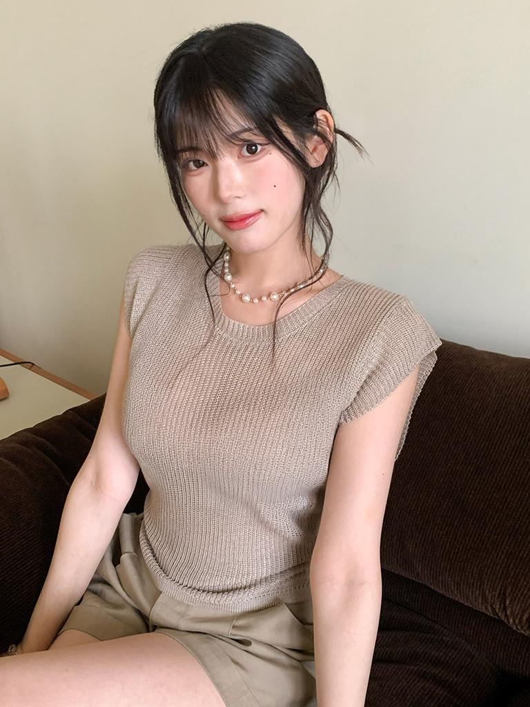 KOOLKITTEN Open Knit Lace-Up Sleeveless Top 3 Colors